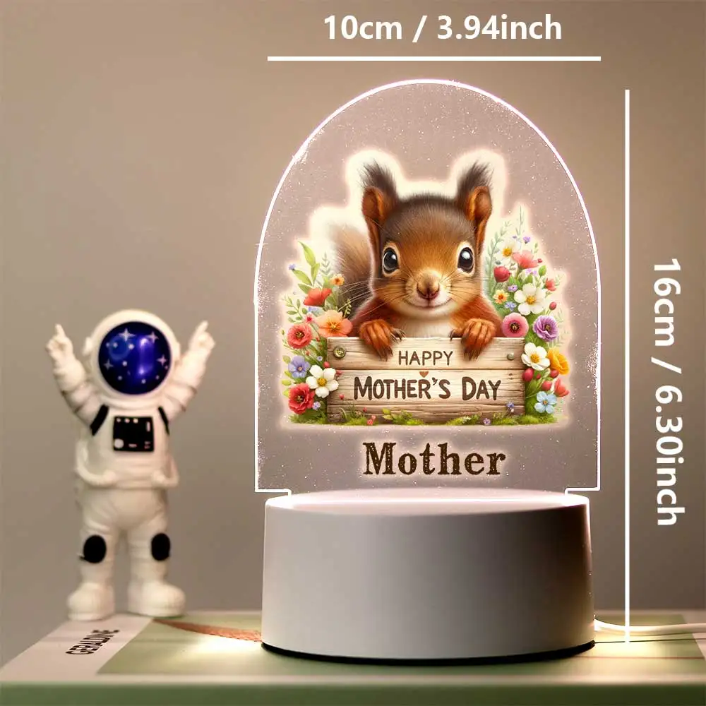 

1 pc lovely animal UV Print With Name 3D Visual Night Light Led Table Lamp Table Desk Decor Children's Gift