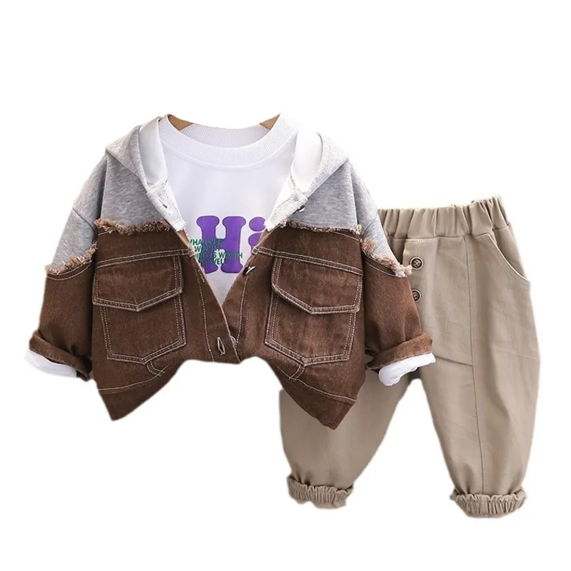 

New Spring Autumn Baby Girls Clothes Children Boys Casual Hooded Jacket T-Shirt Pants 2Pcs/Sets Toddler Costume Kids Tracksuits