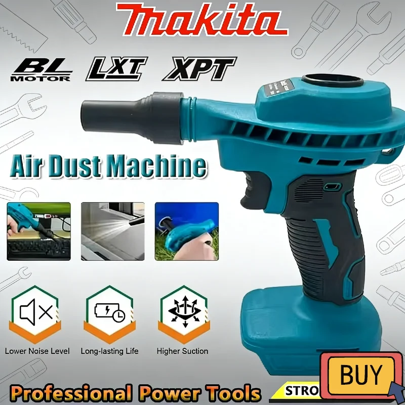 Coletor de Poeira a Ar Makita, Aspirador Recarregável de Alta Eficiência, Ferramenta Elétrica para Limpeza de Computadores 18V