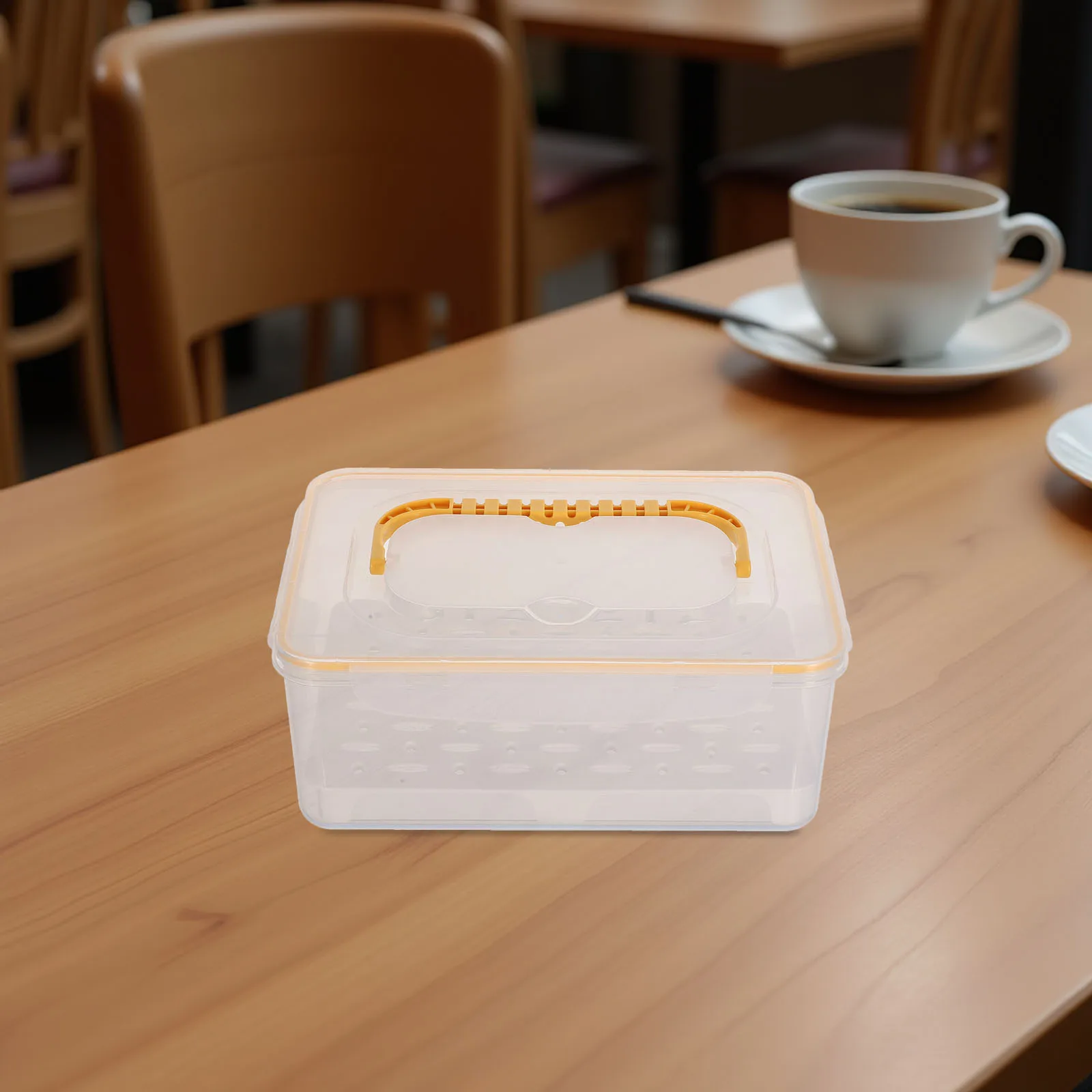 

Plastic Storage Box with Handle Clear Multi Use Container for Kitchen Glassware Craft Materials Office Supplies Portable