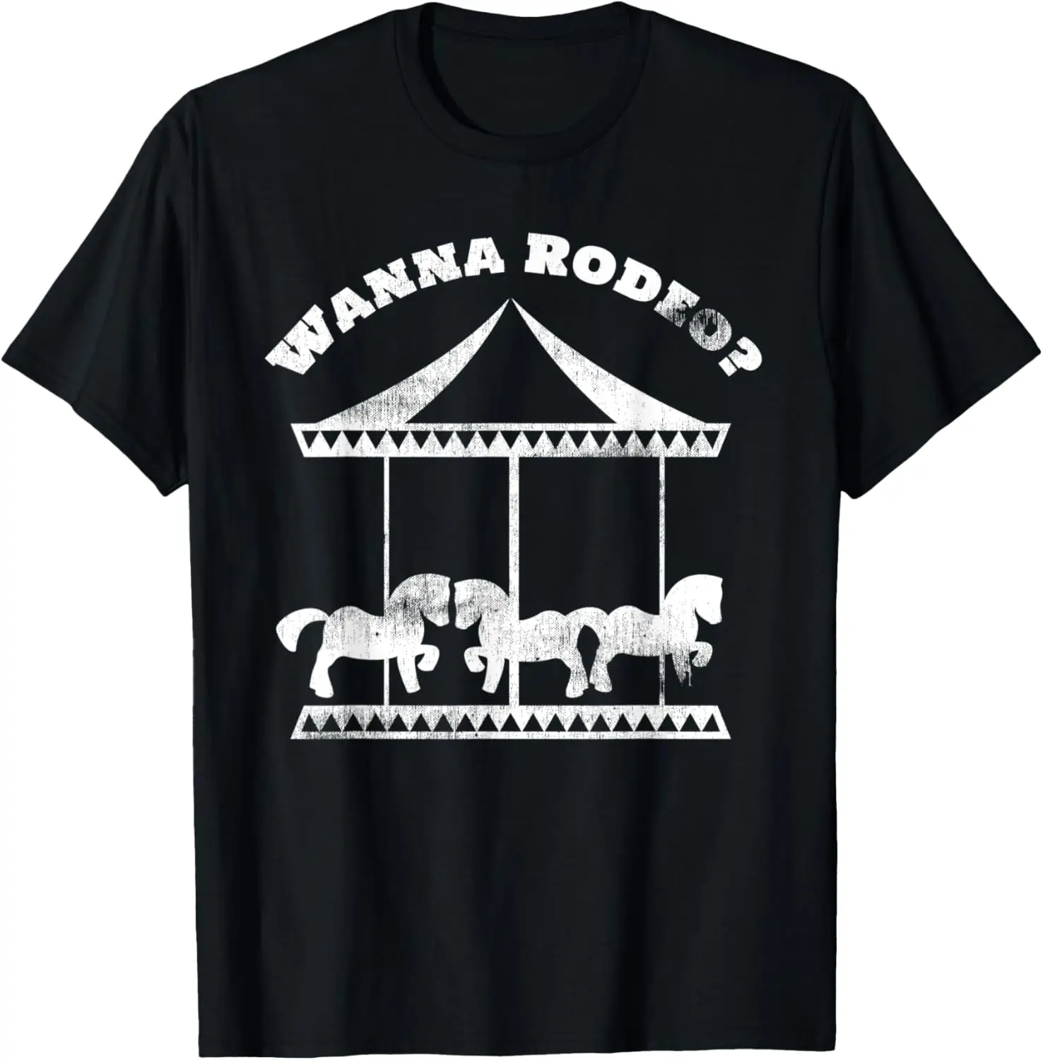 Lustiges Wil Rodeo Cowboy Pferd Karussell T-Shirt