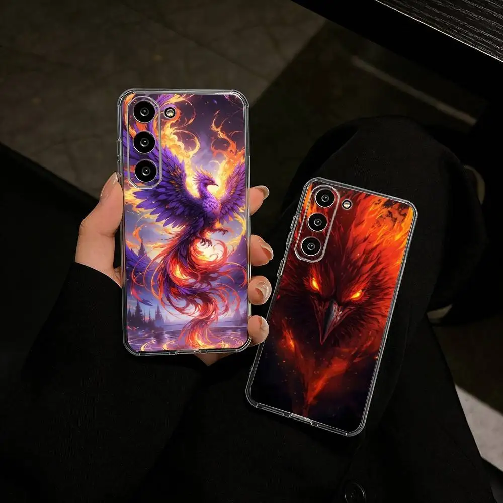 Cool Art Phoenix Phone Case For Samsung Galaxy A91,80,73,72 ,71,53,52,32 ,31,22,21s,20,Transparent Case