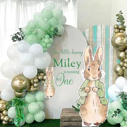 Deska z zielonym królikiem z wycięciami w dżungli balony urodzinowe Safari na Baby Shower Wild 1 dekoracje na imprezę urodzinową