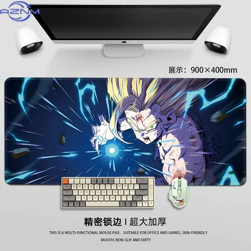 Man Mouse Pad Dragon Ball Mouse Pad Son Goku Printing Pattern Large Gaming Keyboard Desk Mat Super Saiyan Animation Desk Mat