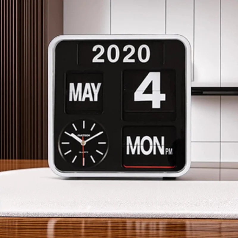 Digital Calendar Table Clocks Smart Flip Page Desk Clock Desktop Acrylic Decoration Wall Clocks Large Unique Silent Stand Clock