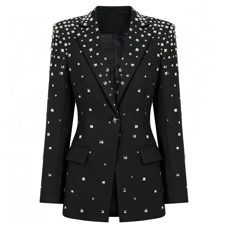 

Fashionable Women's Suit Jacket Heavy Embellished with Sequins And Diamonds Slimming Style for Spring Autumn Quality