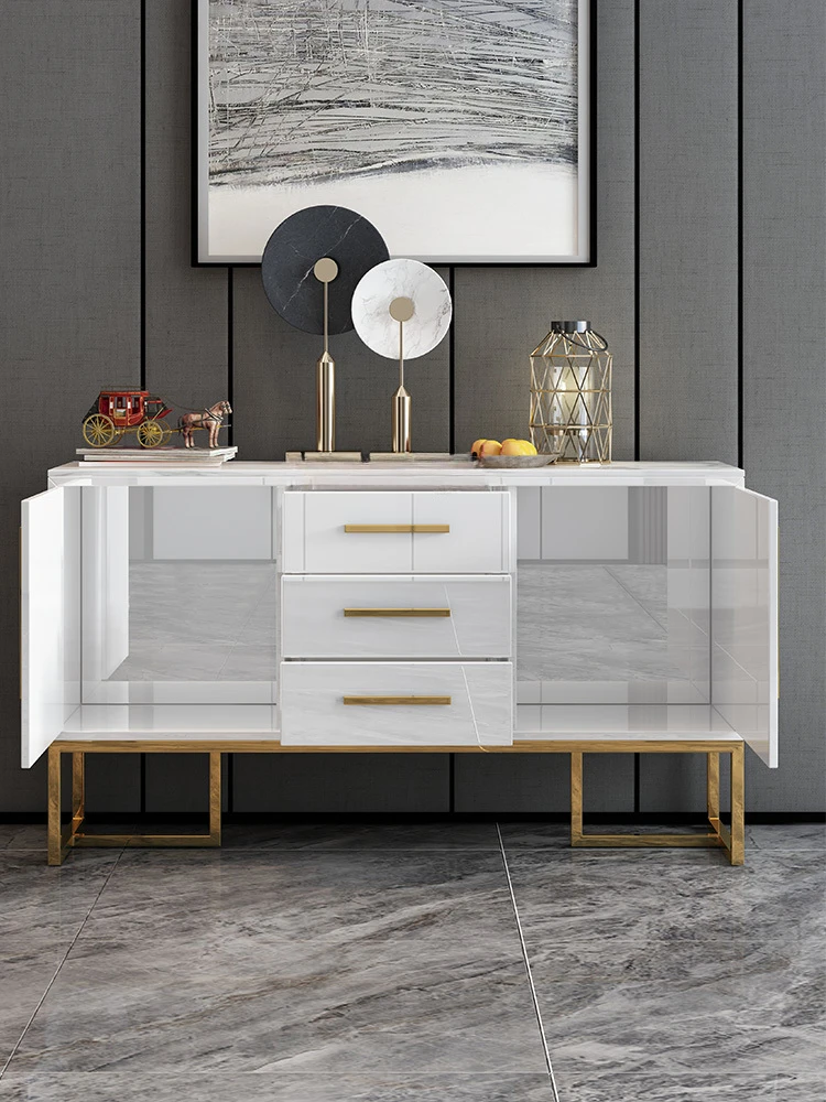 Marble Sideboard Cabinet Modern Minimalist Nordic Tea Bowl Wine Cupboard Kitchen Living Room Storage Entrance Cabinet