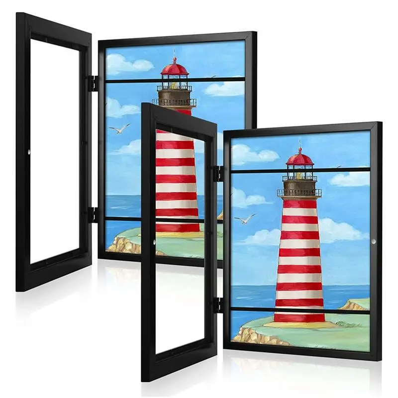BAAJ-Kids Art Frames, Front Opening Kids Artwork Frames Changeable, Artwork Display Storage Frame For A4 Paper - 2PCS