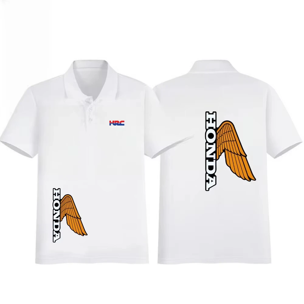 

Honda топ гоночный костюм с принтом, летняя деловая новая мужская рубашка ПОЛО, дышащая свободная футболка с короткими рукавами