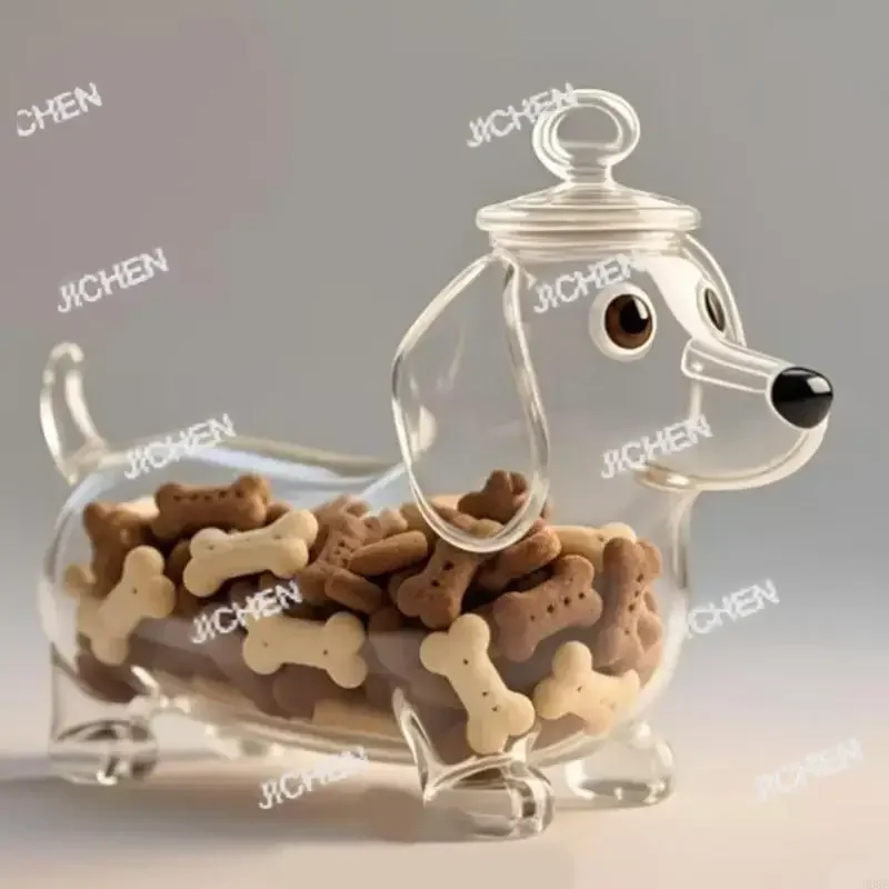 

Новая прозрачная стеклянная банка для хранения лакомств для животных с герметичной крышкой для новых лакомств и праздничных принадлежностей