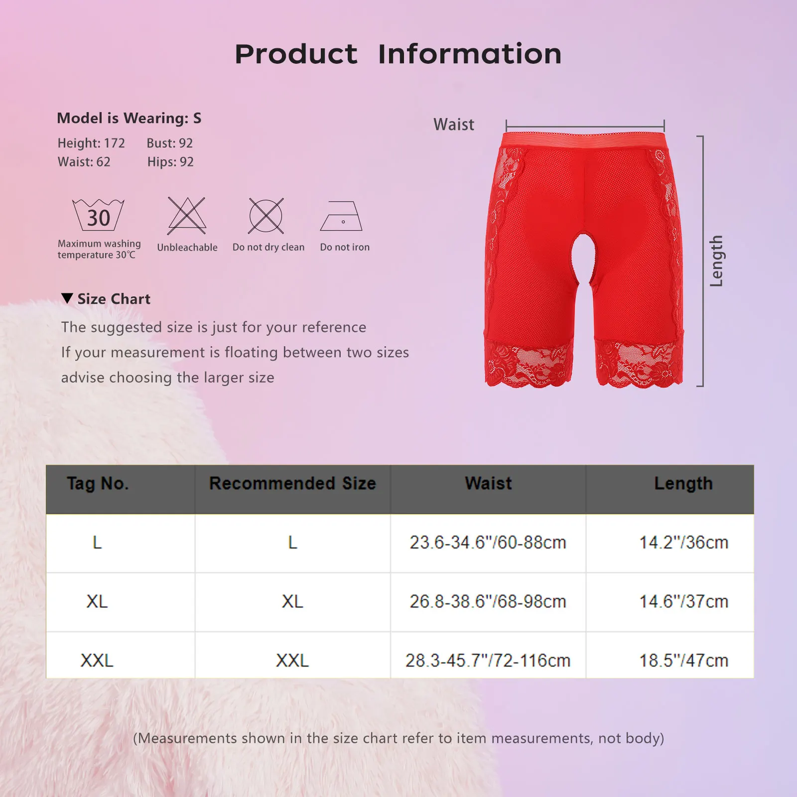 Women\'s Lace Trim Skinny Panties Open Crotch Underwear Lingerie Boxer Shorts Crotchless Undershorts Knickers Safety Shorts Solid