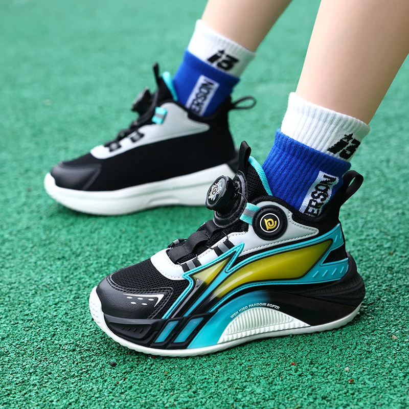 Children Shoes Boy Sneaker Luxury Rubber Sole Luxury Kids Basketball Sneaker 4 To 12 Years Autumn Sports Tennis Shoes for Boy