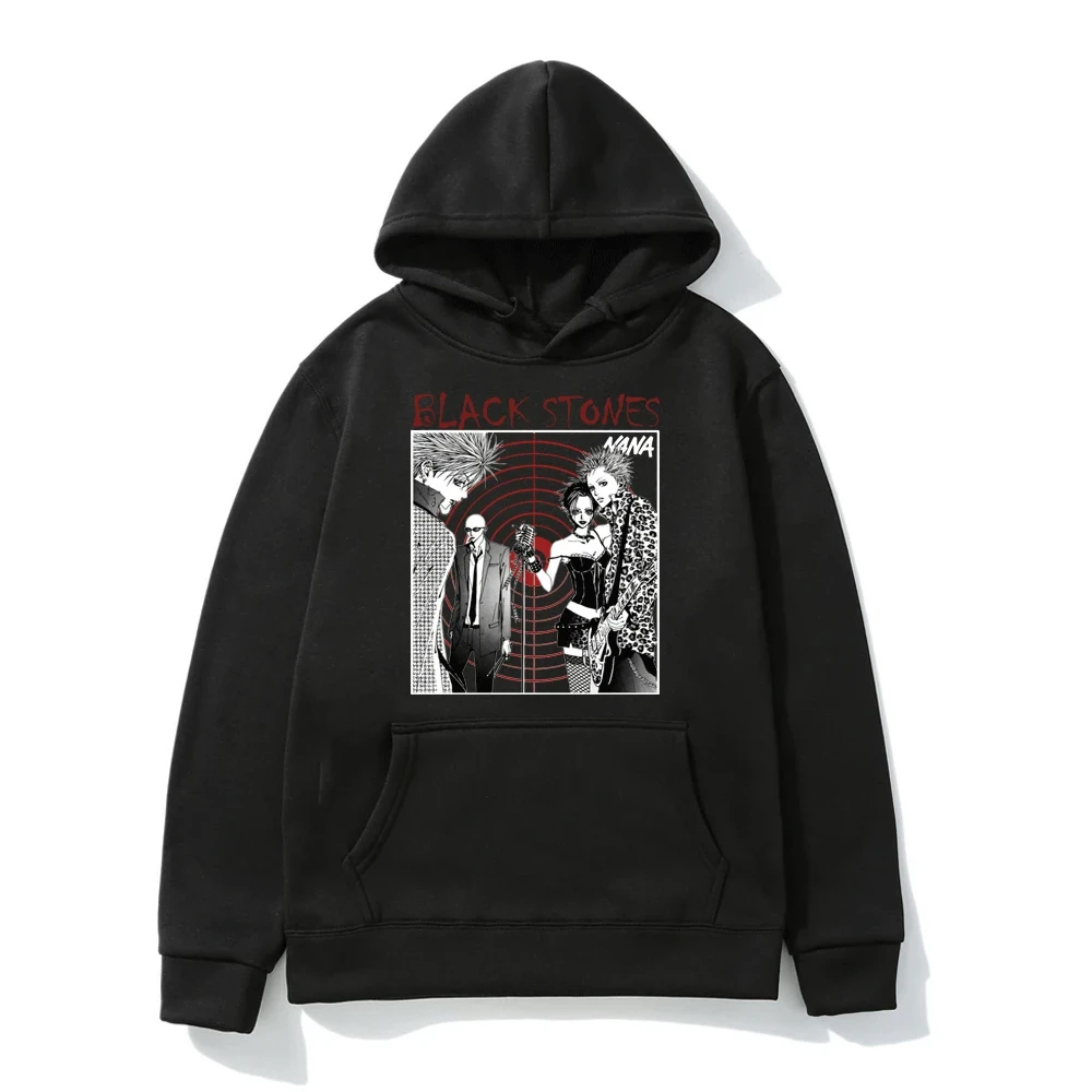 

Black Stones Nana Osaki Graphics Hoodies Aesthetic Hip Hop Harajuku Pullover Streetwear Cotton Fleece Hooded Sweatshirt Unisex