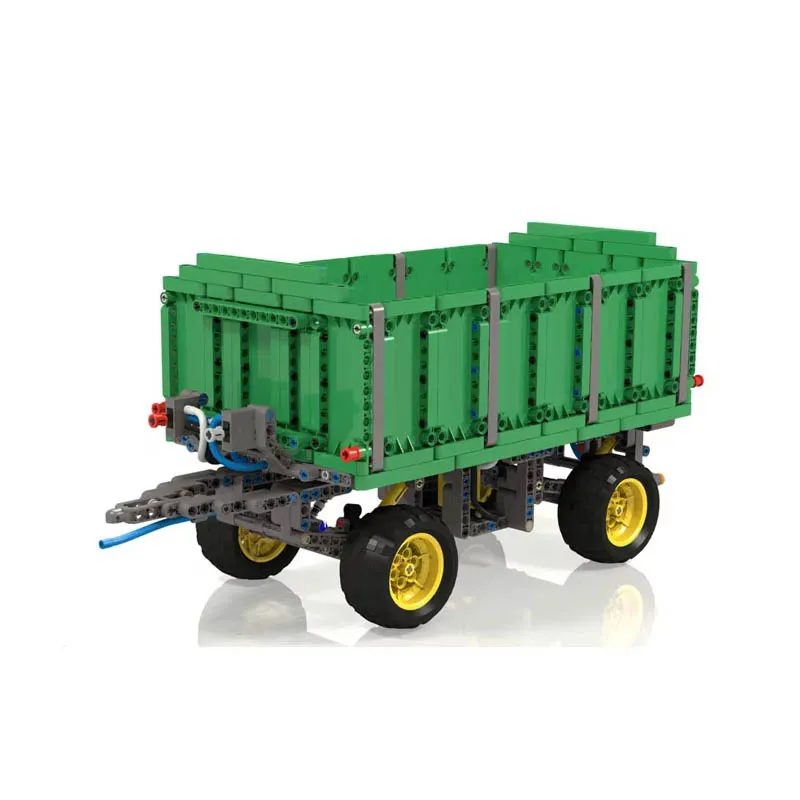 MOC-18877 Farm Countryside Farmland Three-Axle Tilt Trailer Building Block Model902Parts Creative Fun Holiday Christmas Toy Gift