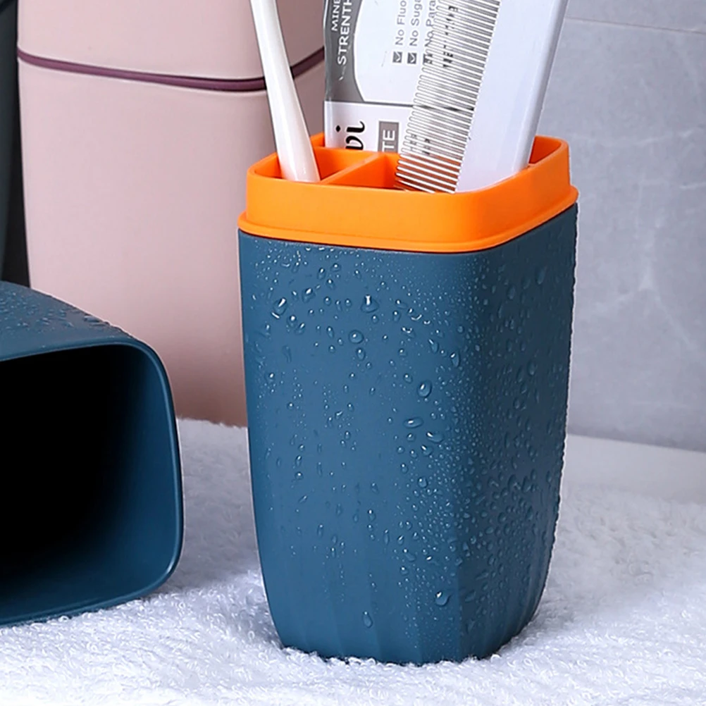 

Portable Toothbrush Case Plastic Toothbrush Box for Travel with Cups Easy Storage Durable UseToothbrush Storage Case