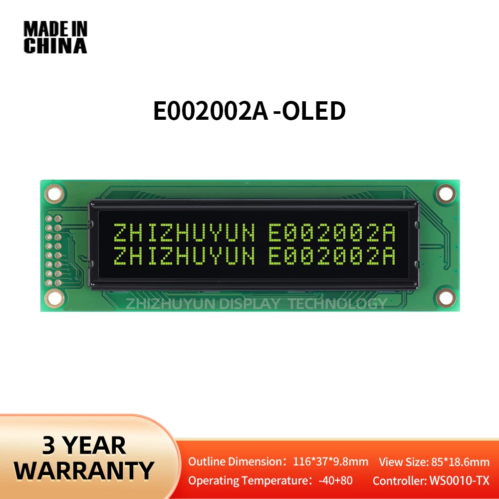 

Yellow On Black OLED2002 Liquid Crystal Low-Temperature LCD2002 Character LCD Display Module WS0010 Display