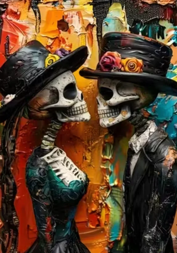 Skeleton Couple Pattern New Style Educational Puzzle Difficult Challenge Leisure Decompression Jigsaw Puzzle