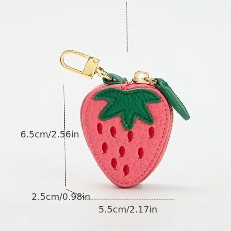 Fruit-shaped Coin Purse Gift Key Chain Leather Bag Charm Instagram-style Fresh and Minimalist Coin Organizer Pouch