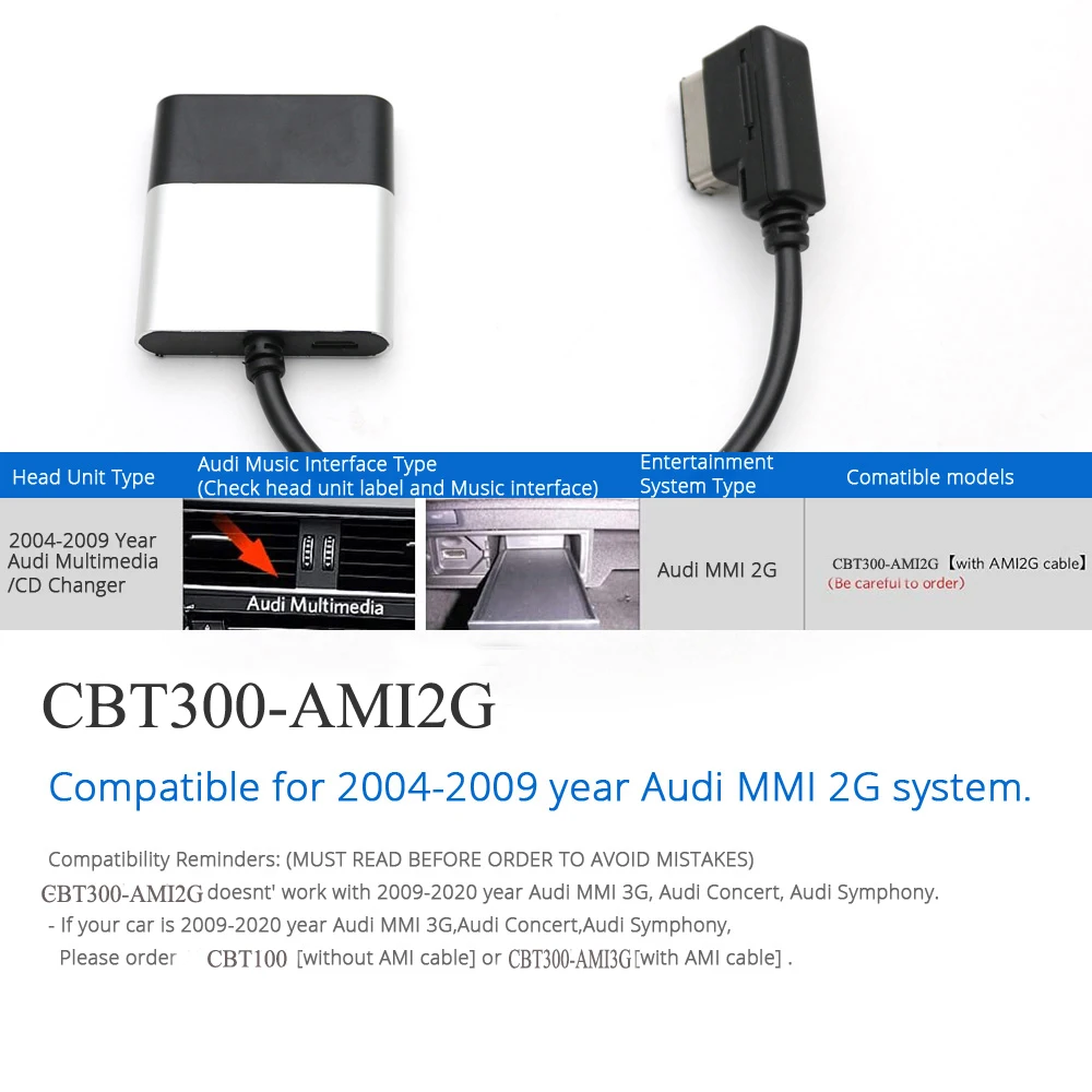 Yatour számára 2004-2009 Év audi MMI 2G Rendszer Bluetooth Muzsika playback Adapter CBT300-AMI2G készlet