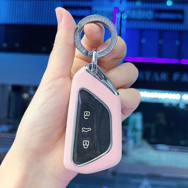 For Volkswagen Golf Teramont Talagon Tavendor ID3 Simple Style  Leather +  TPU  Car Remote Key Case Cover