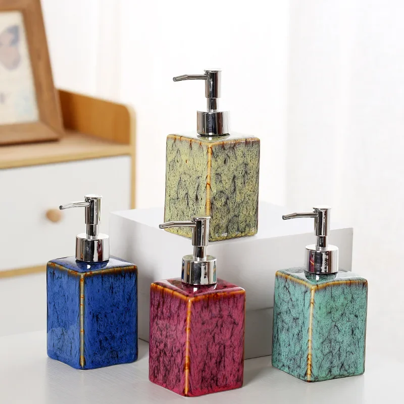 

350ml soap dispenser ceramic press bottle shampoo and shower gel dispensing bottle bathroom accessories shower shampoo dispenser