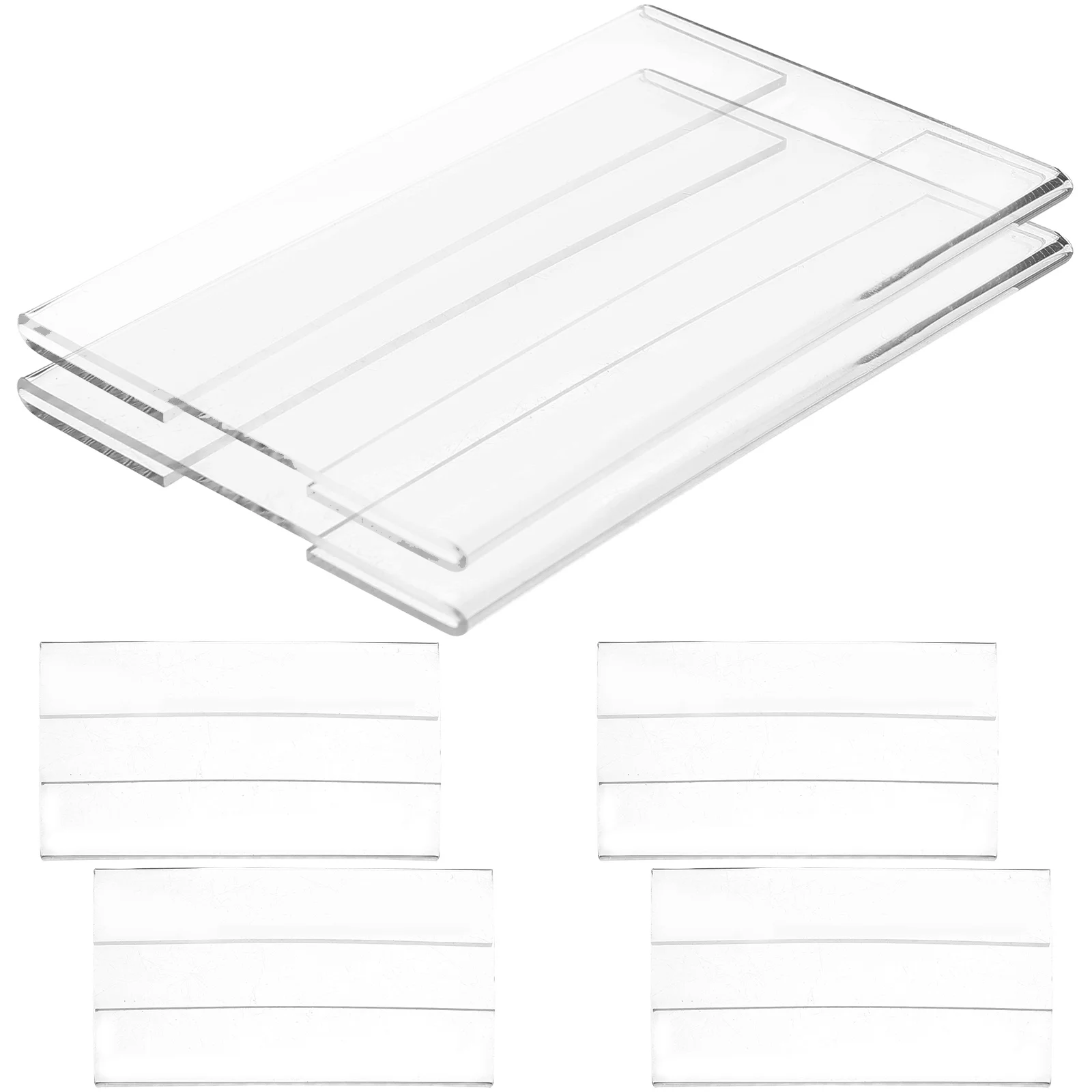 

6 Pcs Flat Mount Price Tags 90x60mm Acrylic Display Holders Supermarket Wall Signs Wear Resistant Stable Shelf Labels