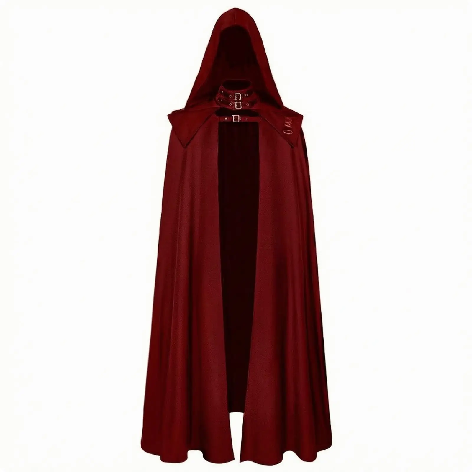 Metallic Fabric Women Gothic Cloak Long Hooded Cape with Shoulder Flaps Dark Fantasy Costume for Stage