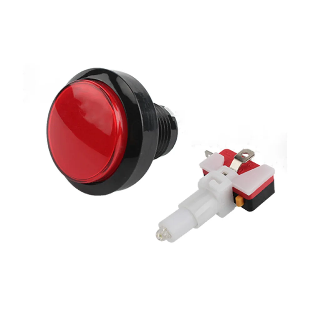 

10 Pcs 45mm Arcade Game Machine Flat Push Button With LED Light Microswitch