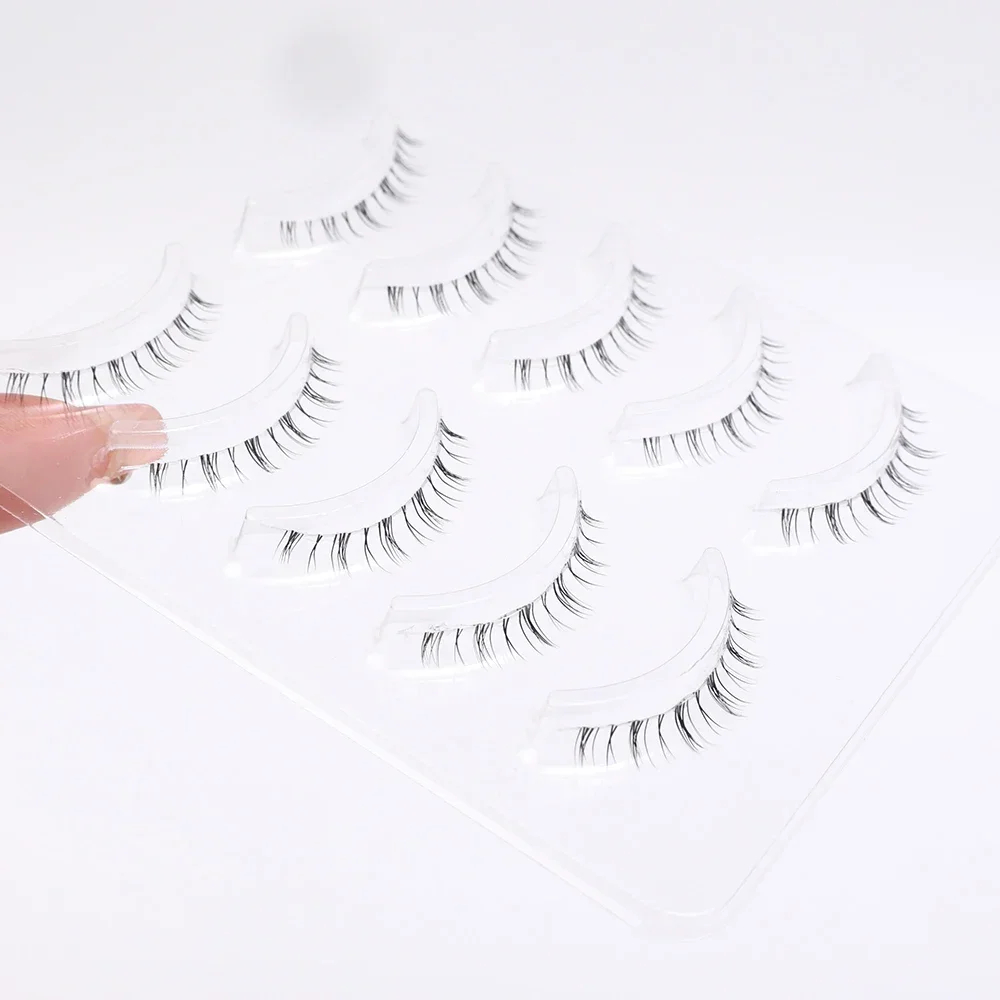 5 pares de cílios inferiores design fofo moda natural sob cílios feitos à mão faixa transparente inferior falso lash extensão ferramentas de maquiagem