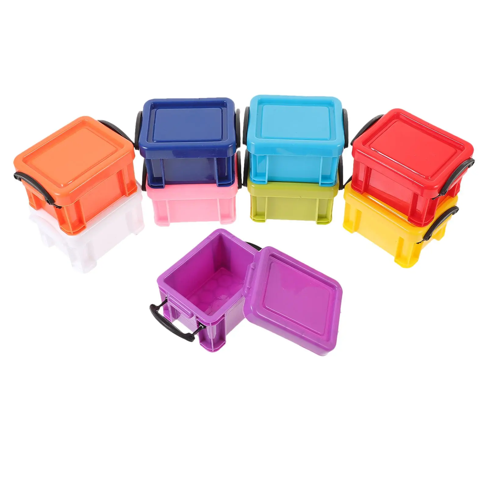 

9 Pcs Mini Lock Storage Boxes Small Containers with Lids for Stationery Cosmetics Beads Buttons Desk Organization Multi Color