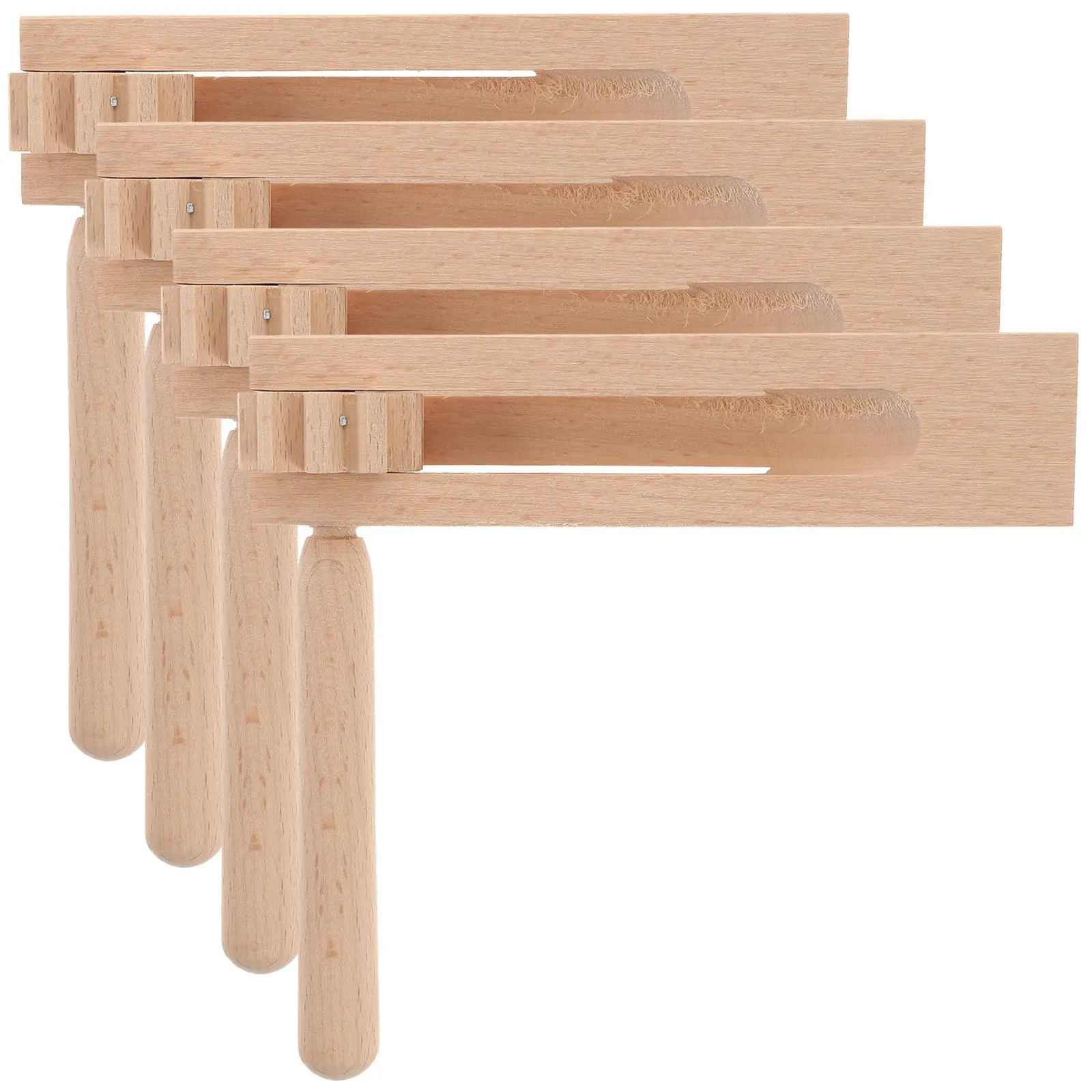 

4 Pcs Wood Castanets Kids Soundboard Manual Rotary Percussion Handle Sporting Events Educational Toys