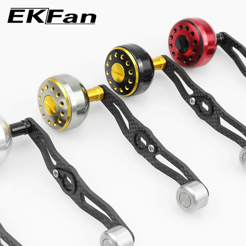 Poignée de moulinet de pêche EKfan 115mm pour moulinet Baitcasting, compatible avec les trous A/S/D 7*4/8*5mm, en fibre de carbone, accessoire de pêche.