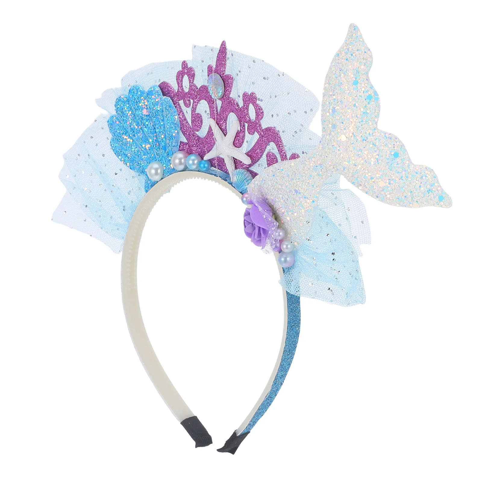 

Mermaid Tail Headband Unique Hair Accessories for Girls Carnival Dress Up Party Headdress Fish Tail Decor Mermaid Headdress