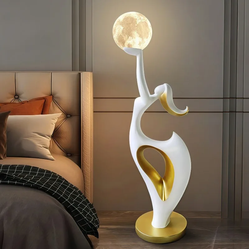 

Light luxury art figure floor ornament moon atmosphere light living room bedroom ornament housewarming gifts wholesale
