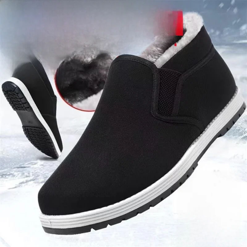 Genuine Goods 3520 Beijing Shoes North High-Top Men's Non-Slip Fleece-lined Winter Thick Cold-Proof Warm Cotton-Padded Boots