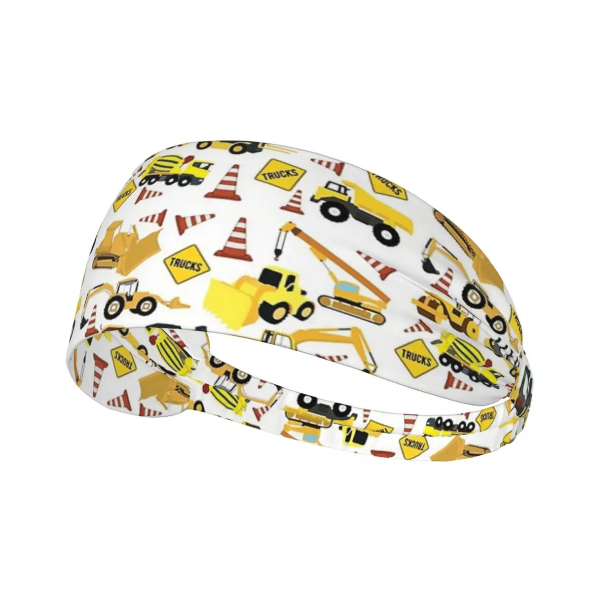 

Construction Trucks Excavator, Dump Truck, Backhoe And More Sweatband for Men Women Wicking Moisture Sports Sweatband Running