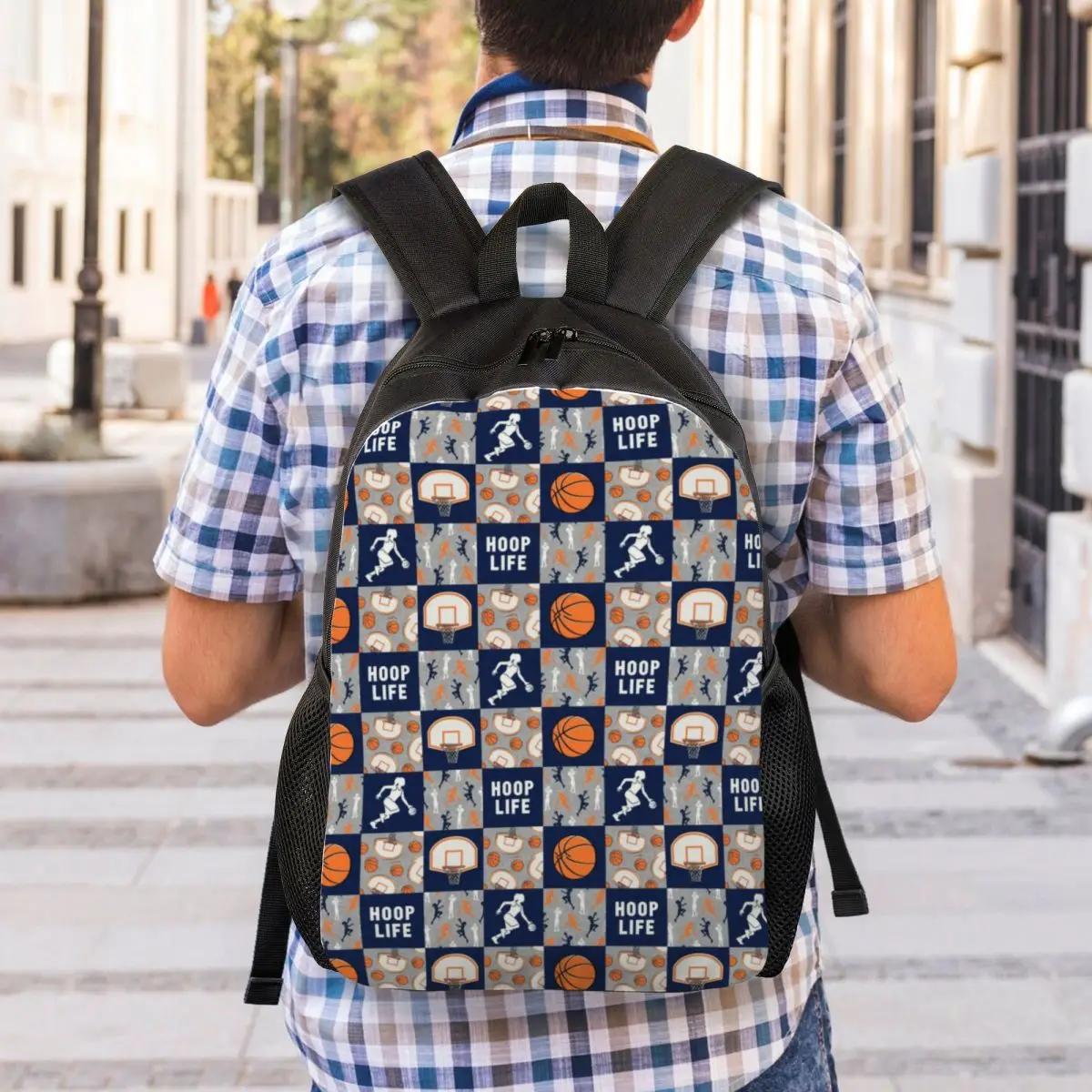 Basketball Life Pattern Backpack for Men Women Water Resistant College School Sport Bag Printing Bookbag