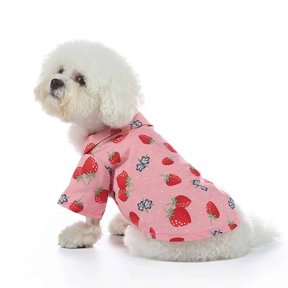 Camisas con estampado de frutas para perros pequeños, ropa para mascotas, camiseta para perros, abrigo fino, chaqueta para cachorros y gatos, trajes