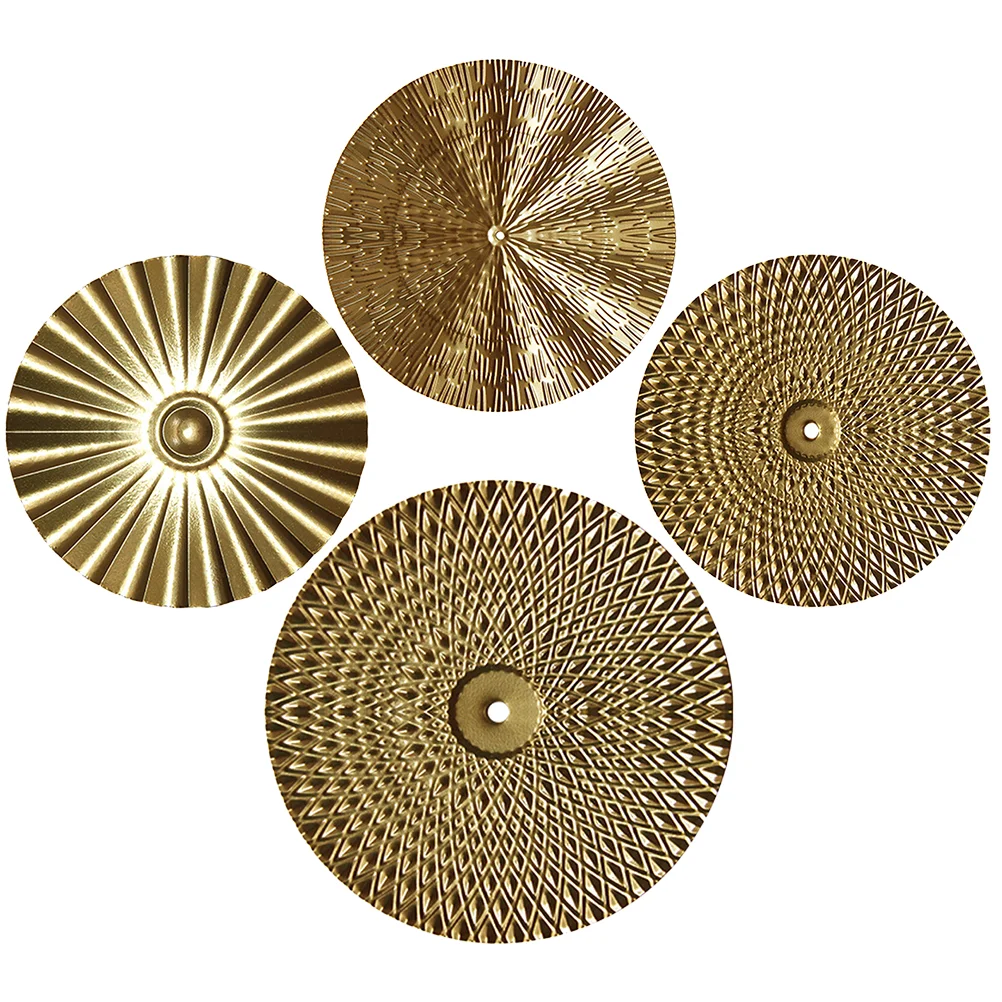 4 Pcs Metal Wall Hanging Decoration Silver Sunburst Gold Ornaments Iron Light Luxury