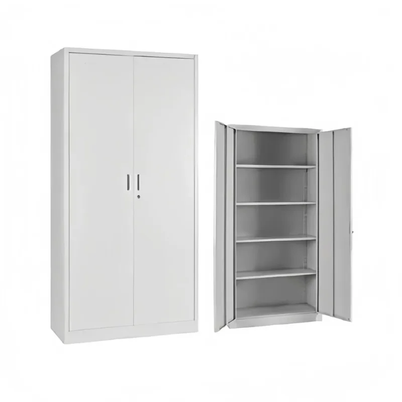 Office Metal Tall Garage Storage Cabinet Adjustable Shelves Locking 2 Doors Steel Cupboard Filing Cabinet