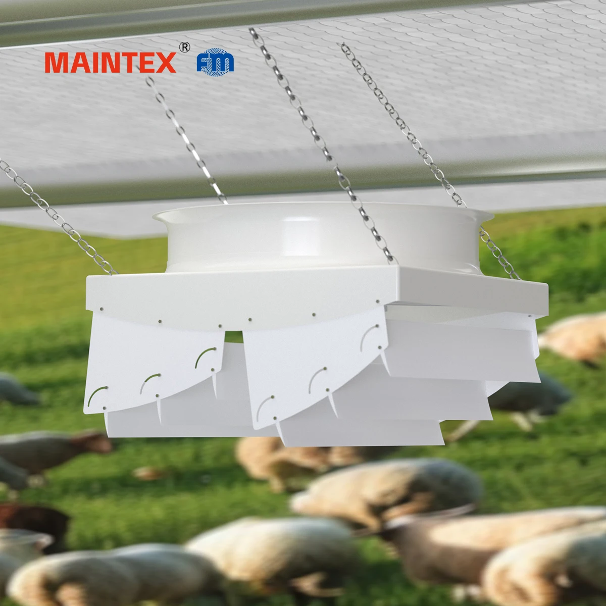 

72" Fiberglass Barn Fan 2200W 220V EC Motor Energy Saving Variable Speed for Livestock Cooling Cow House Hanging Exhaust Fan