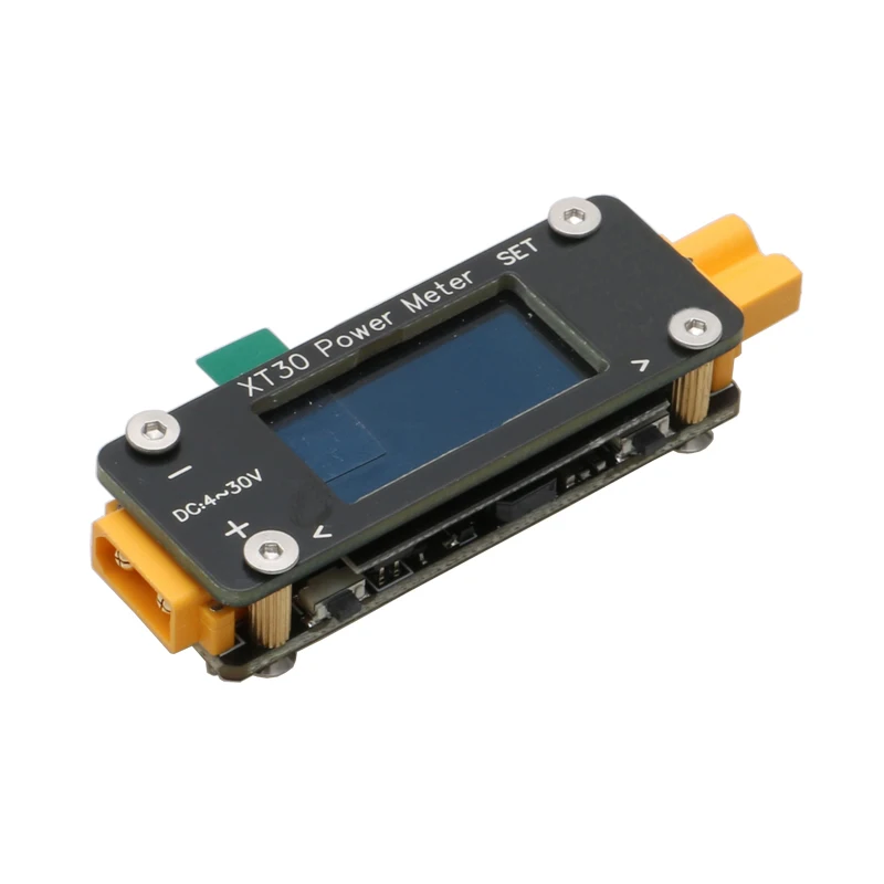 1PCS DC 4-30V 1mA-32A XT30 Power Meter Mini Galvanometer Module with Current Voltage OLED Display for Drone RC Model Accessories