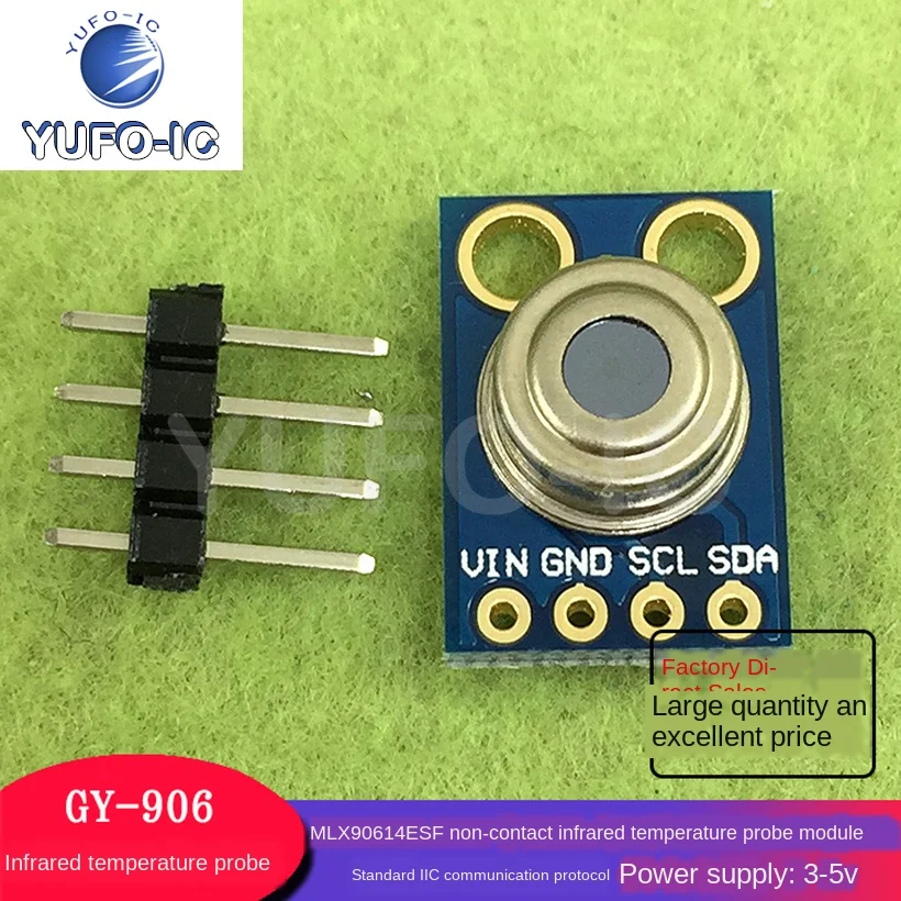 

Free Ship 2pcs Sensor Module GY-906 Mlx90614esf Non-Contact Infrared Temperature Probe Module