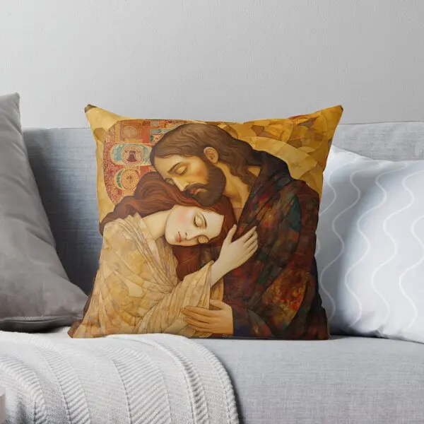 Healing Love The Embrace Of Christ And  Printing Throw Pillow Cover Bed Decorative Home Waist Pillows not include One Side