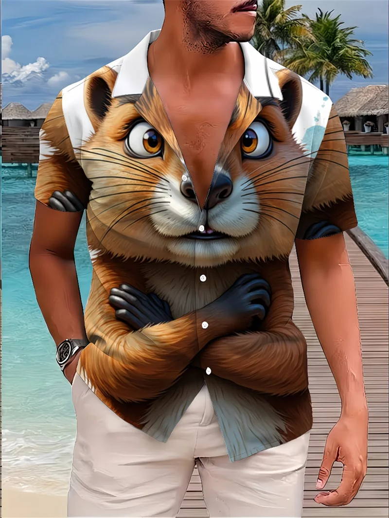 

Тропические розовые гавайские рубашки для мужчин и женщин с оригинальным мультяшным дизайном, повседневная уличная одежда для пляжных вечеринок