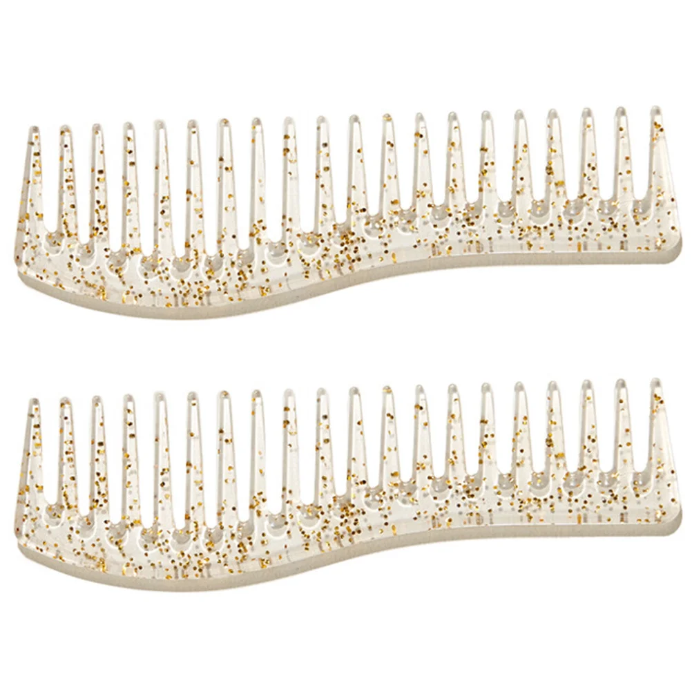 

2 шт., набор расчесок с широкими зубьями для распутывания вьющихся волос для влажных и сухих волос, гладкая укладка, профессиональное использование