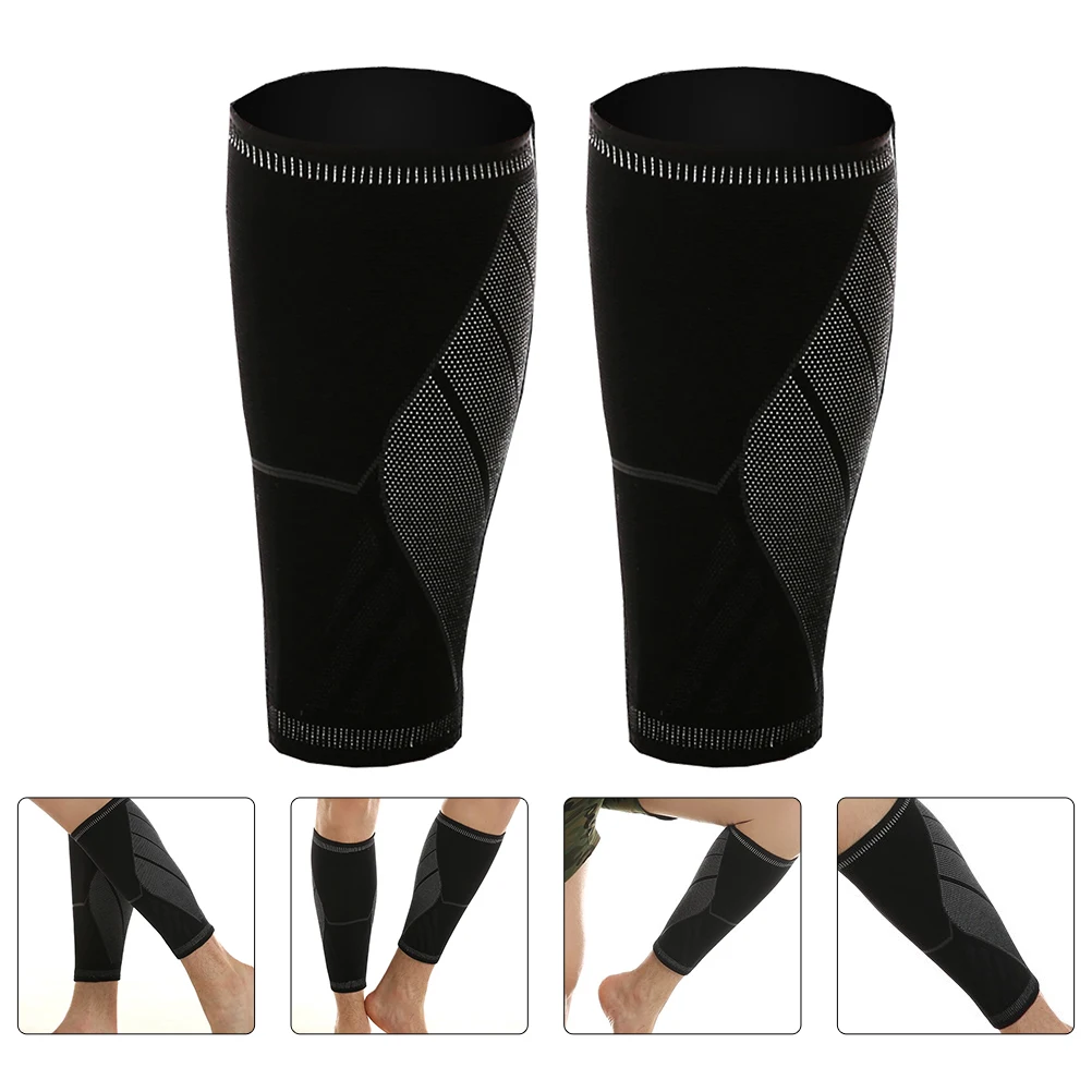 2 قطعة حراس الساق المضغوطة دعامة الركبة دعم حماية للصدمات عدم الانزلاق تنفس منصات رقيقة الإصابات الرياضية