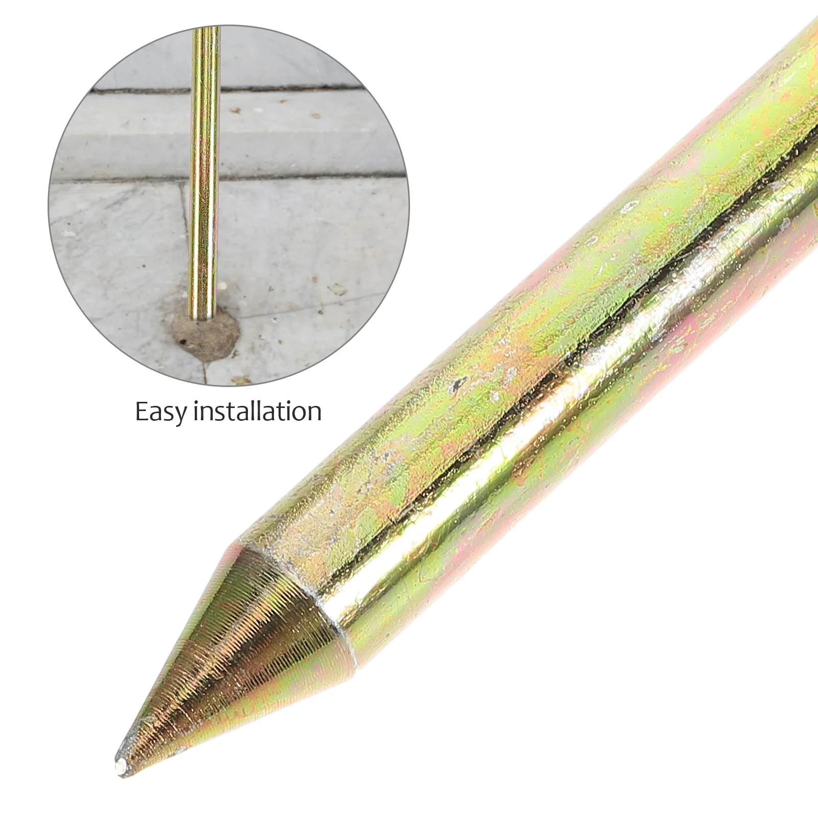Varilla de puesta a tierra portátil, poste de puesta a tierra de Metal resistente para generador de cerca eléctrica, antena, plato satelital, cable de tierra para exteriores, 1 Juego