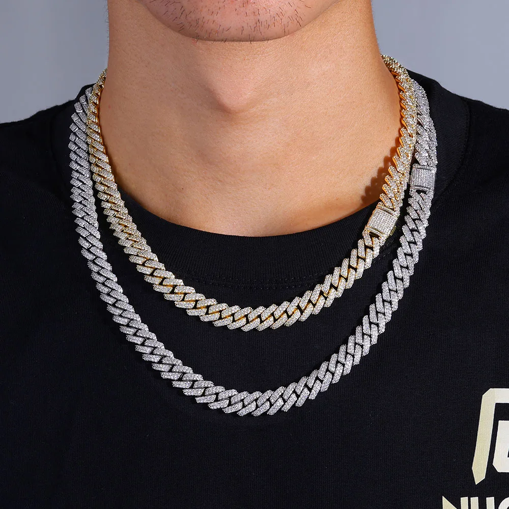 10MM Women's Cuban CZ Ice Necklace Hip-hop Men's Cuban Bracelet Brass Electroplated High-end Popular Jewelry Gift