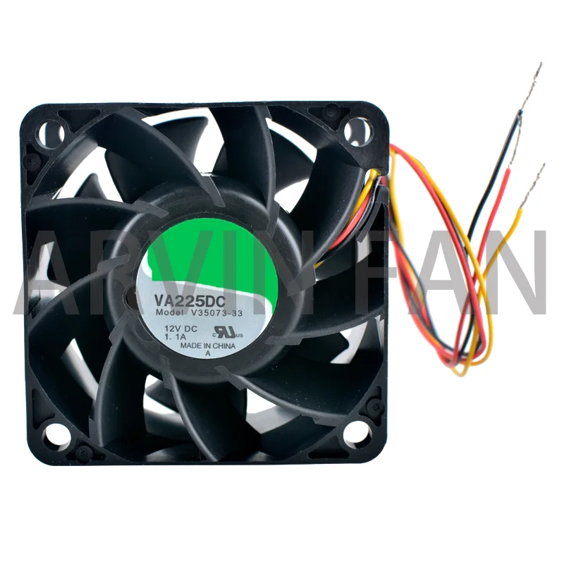 Original VA225DC V35073-33 6cm 60mm Fan 60x60x38mm DC12V 1.1A 3lines Dual Ball Bearing High Speed Cooling Fan For Servers